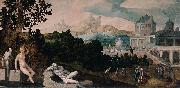 Jan van Scorel, Landscape with Bathsheba